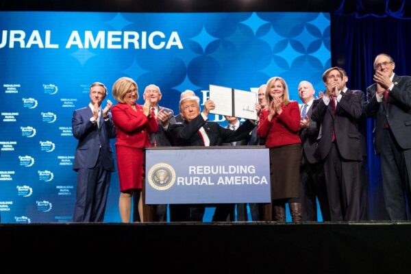 Donald Trump signing rural broadband EO