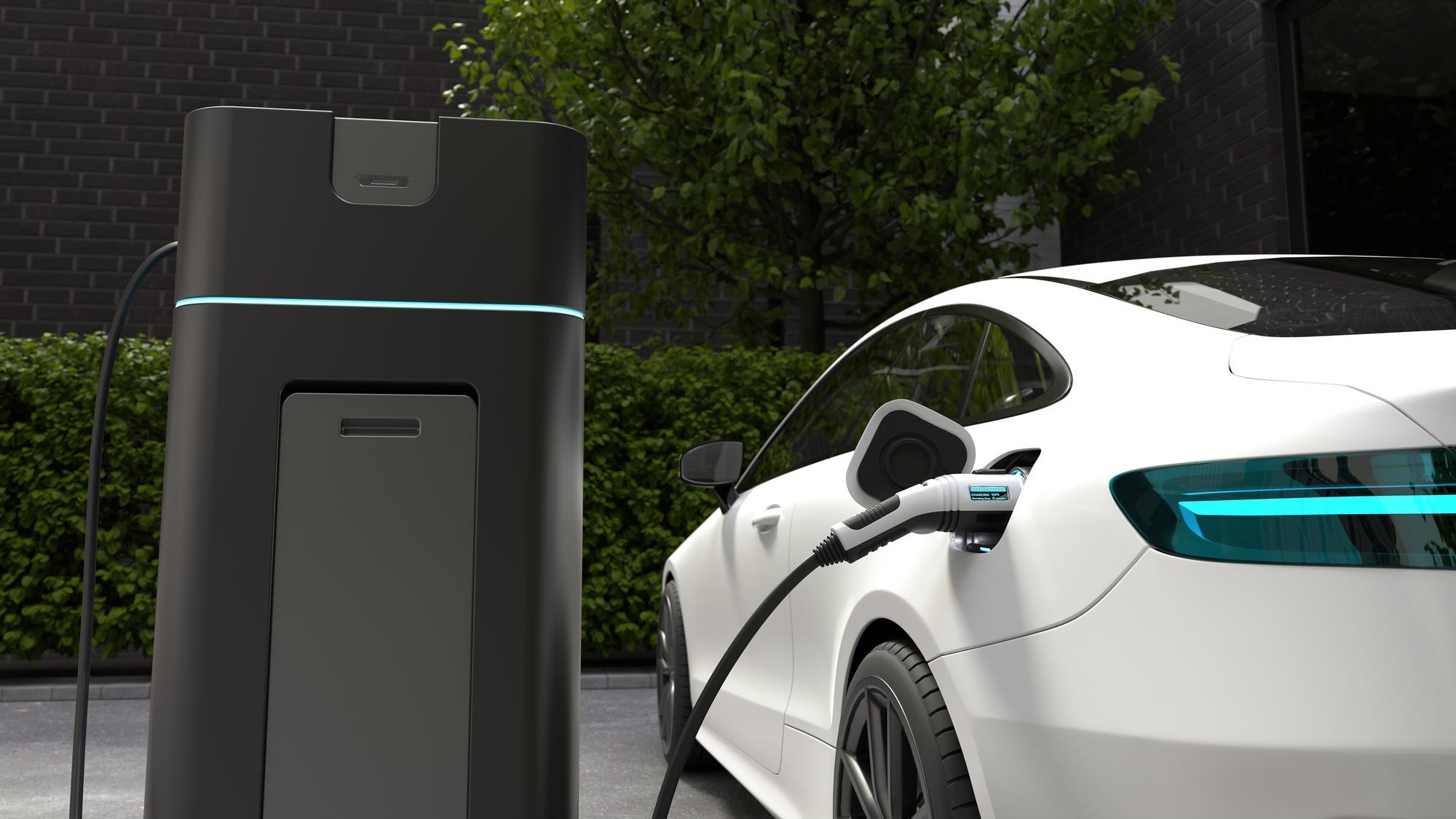 Electric car charging at home Clean energy filling technology