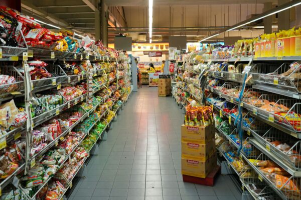 pile of grocery items