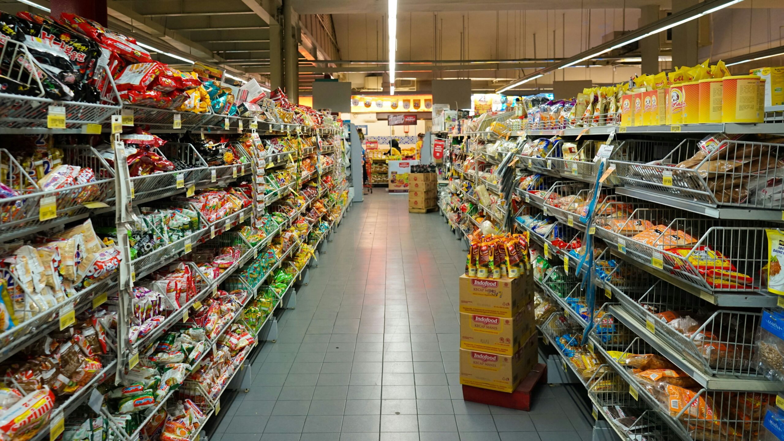 pile of grocery items
