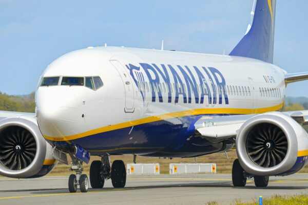 A ryanair airplane on the tarmac