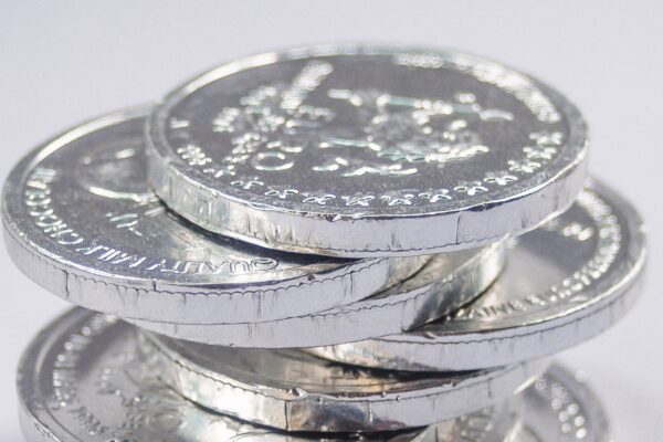 Cion money on background