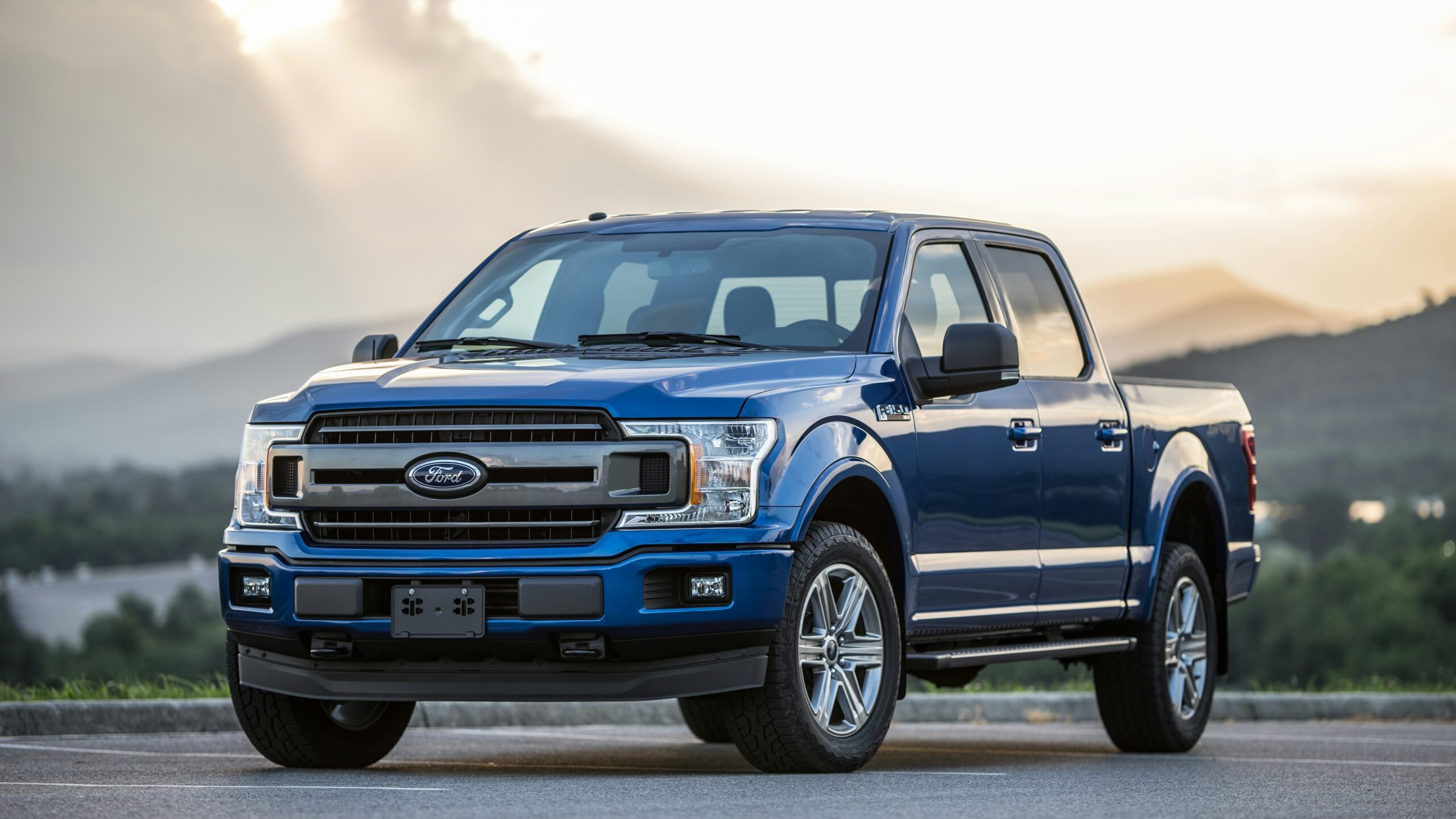 blue Ford pickup truck