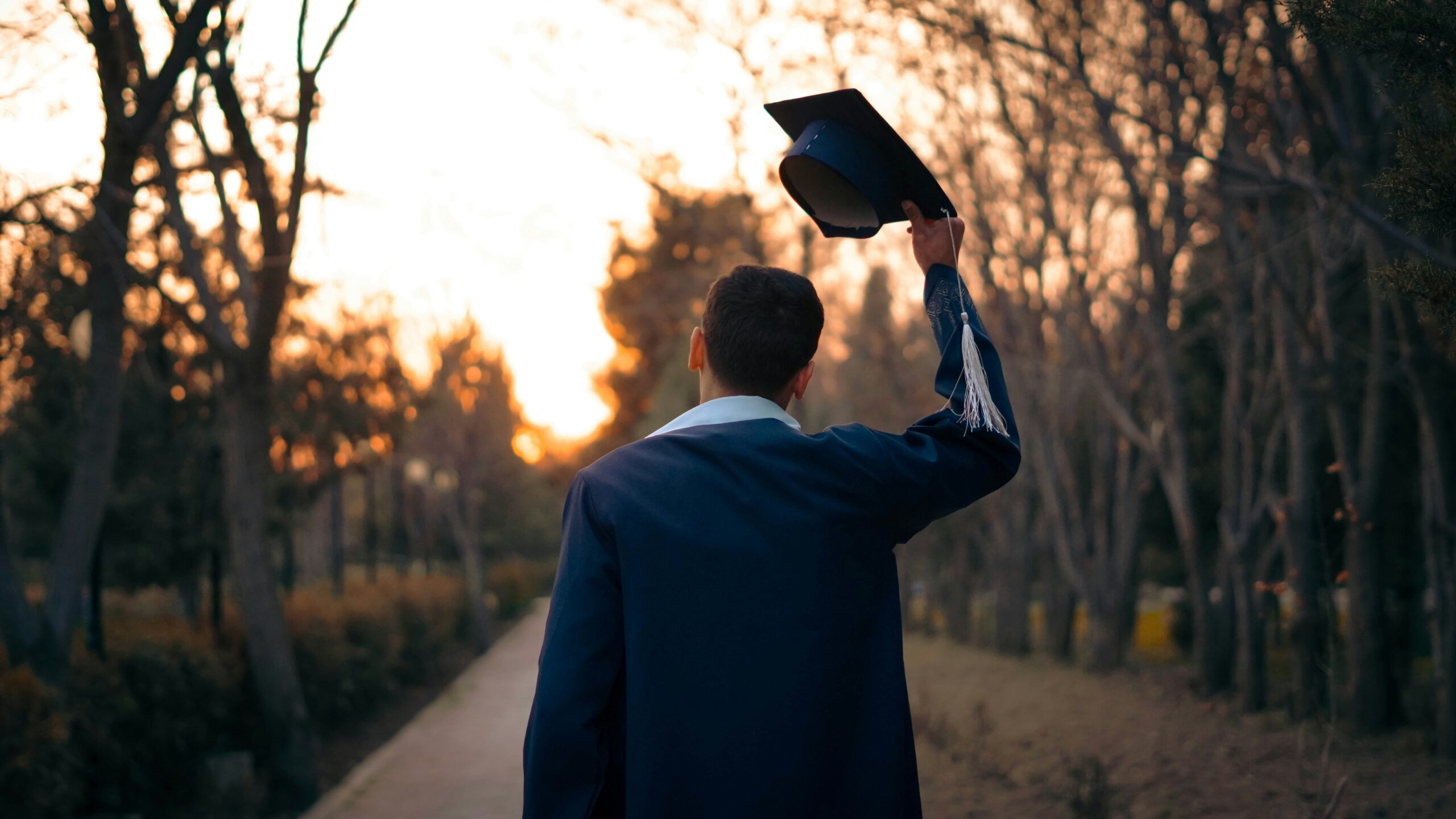A graduate celebrates the end of their journey.