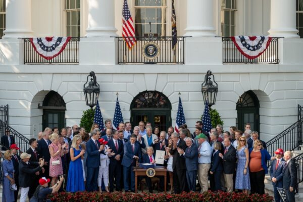 President Donald Trump signs the One Big Beautiful Bill Act on the South Lawn of the White House (54635042855)