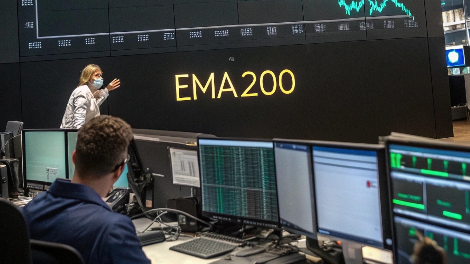 Financial Data Display Stock Market Analysis on a Trading Floor