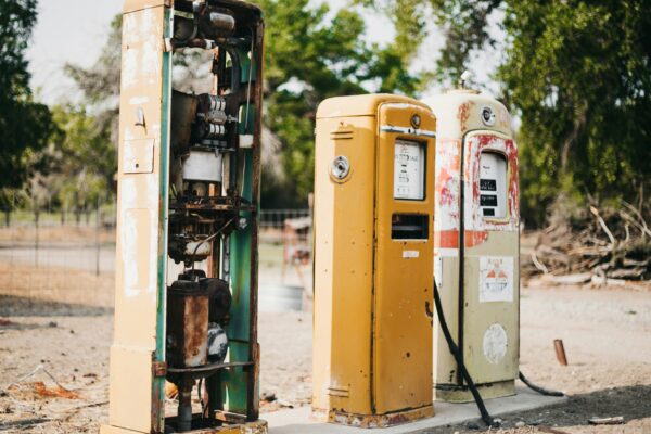 yellow and black gas pump