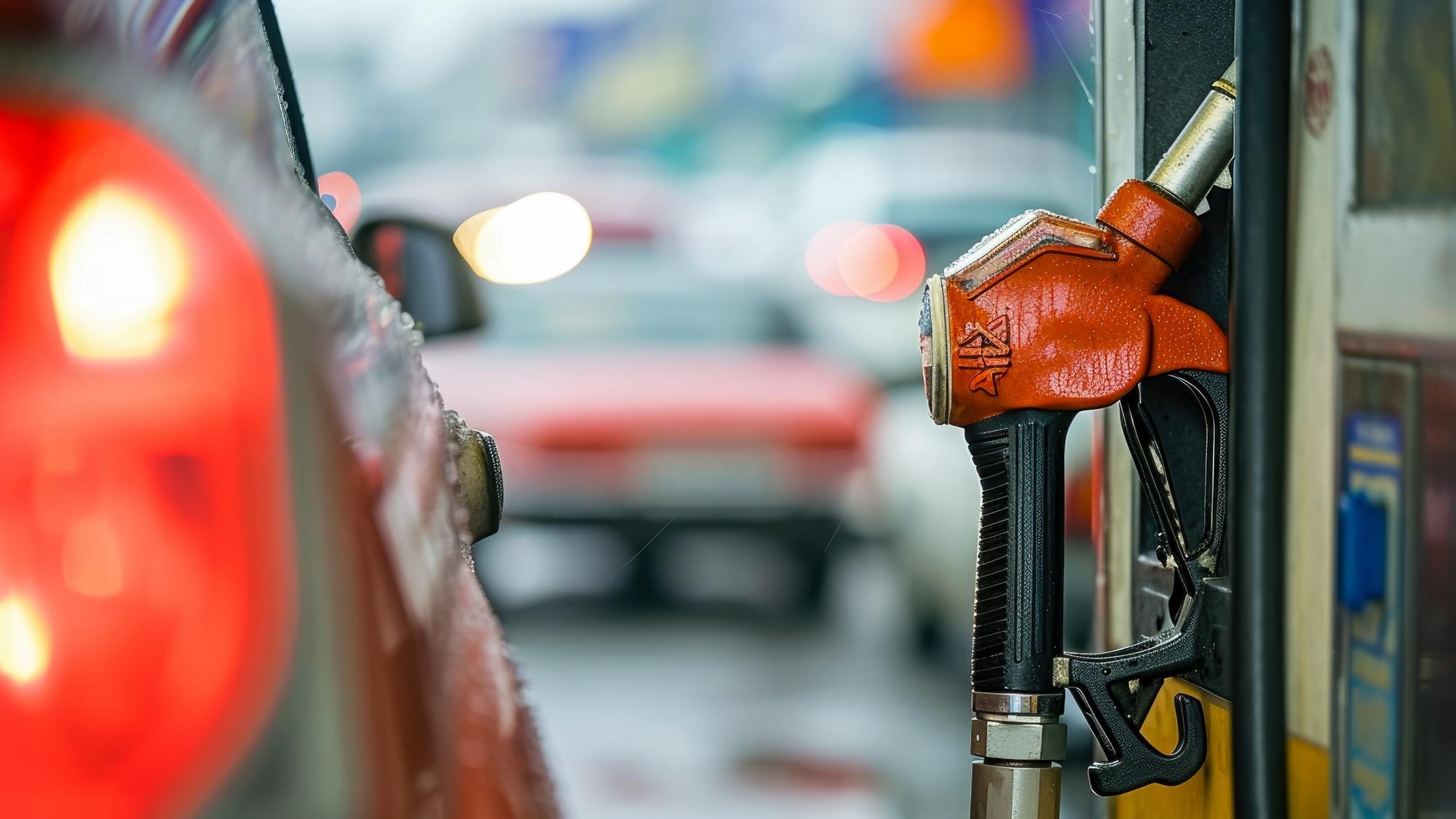closeup of a gas pump with a high price tag