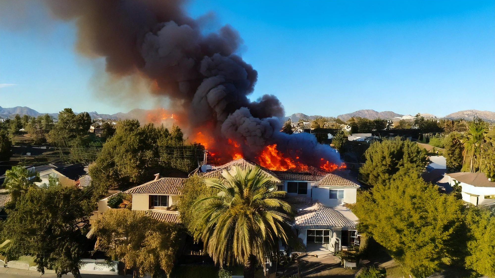 Destruction Unfolds Fire Engulfs Suburban Homes