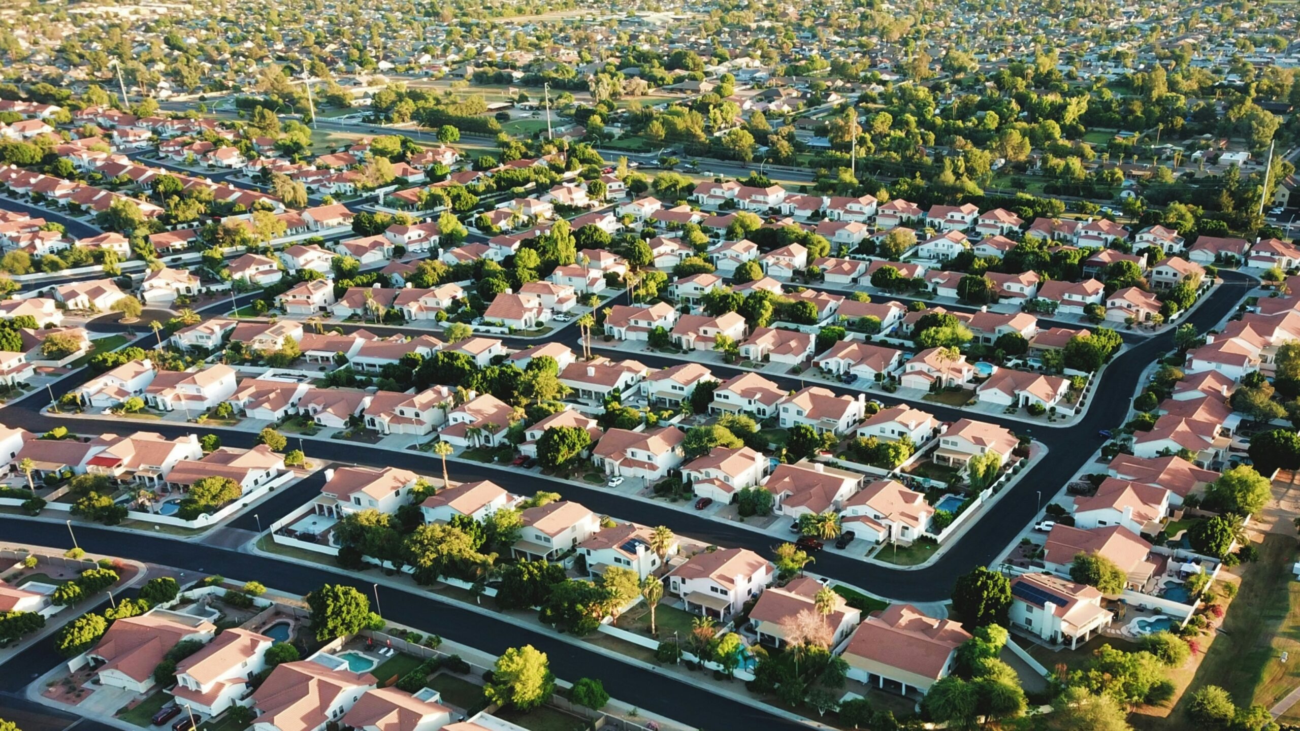 aerial view of house village