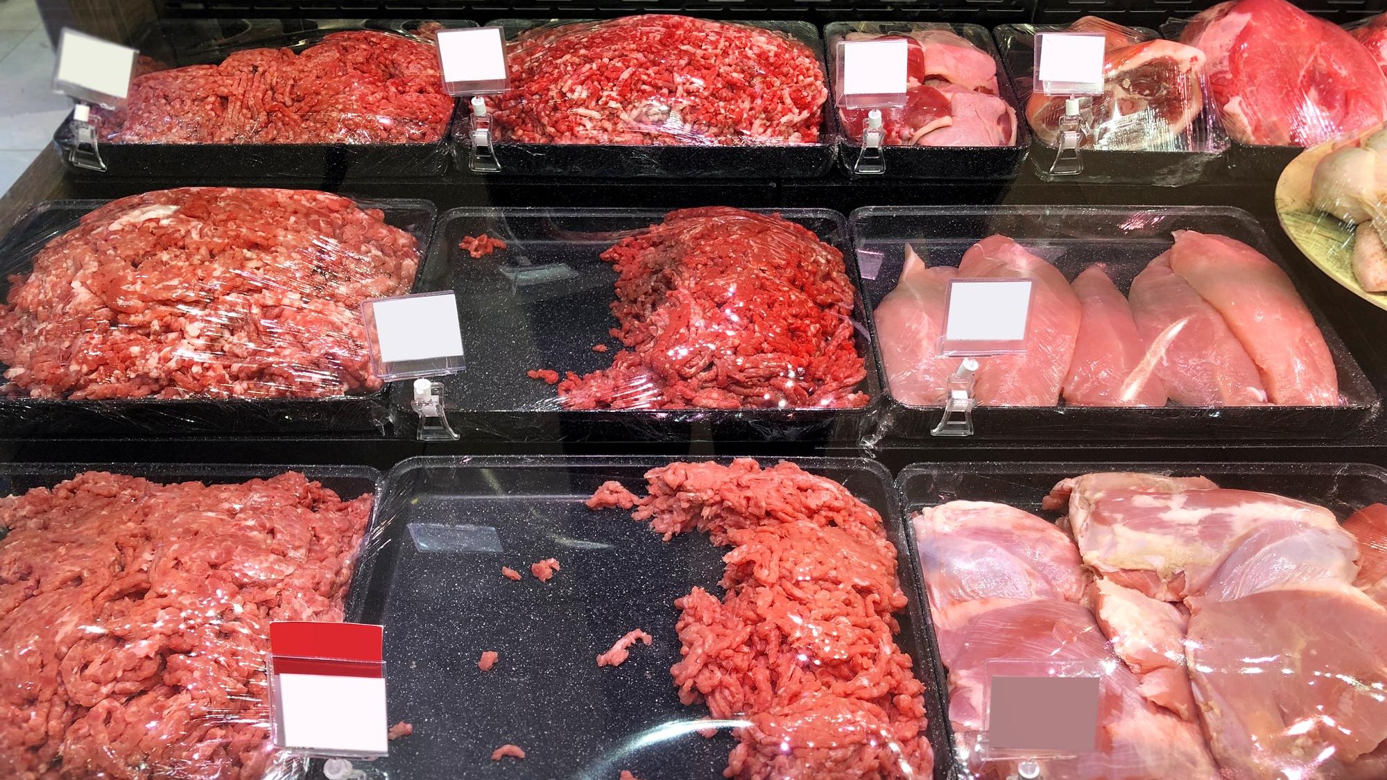 packet of meat at the supermarket