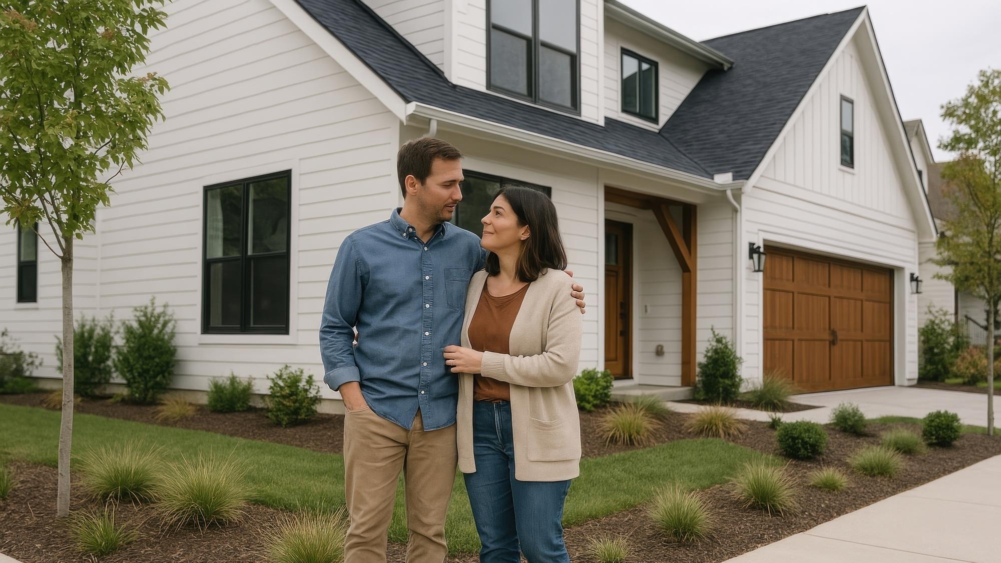 Happy couple new home