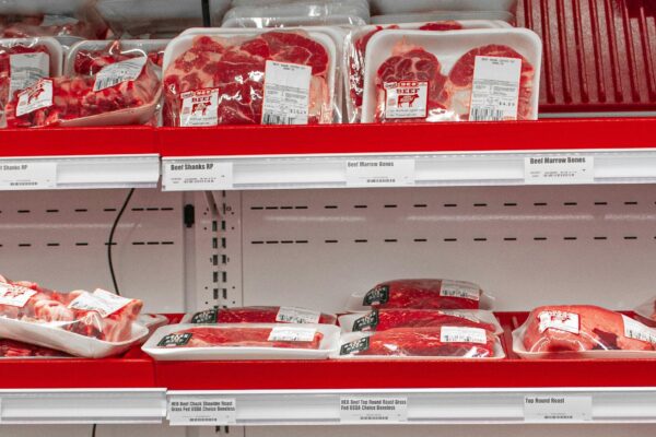 A display in a store filled with lots of meat