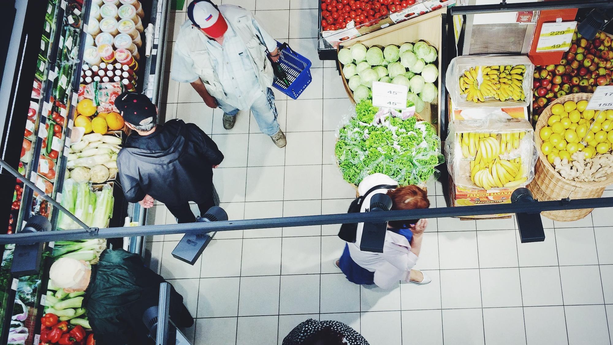High angle view of vegetables for sale in market