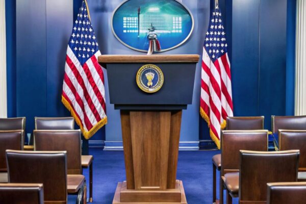 WASHINGTON DC August 7 2023 The James S Brady Press Briefing Room is seen at the White House in Washington DC