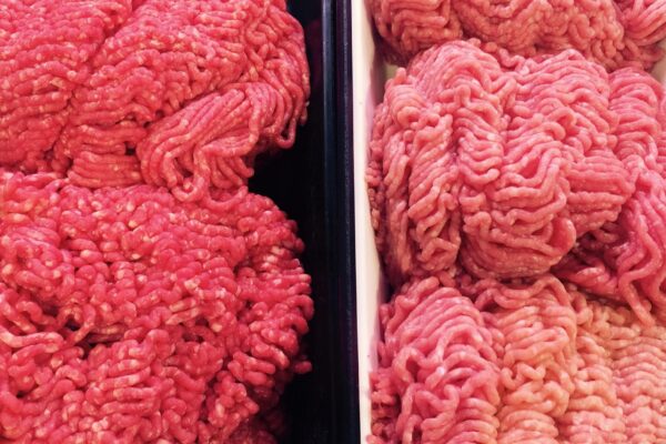 Close-up of minced beef for sale at butcher shop
