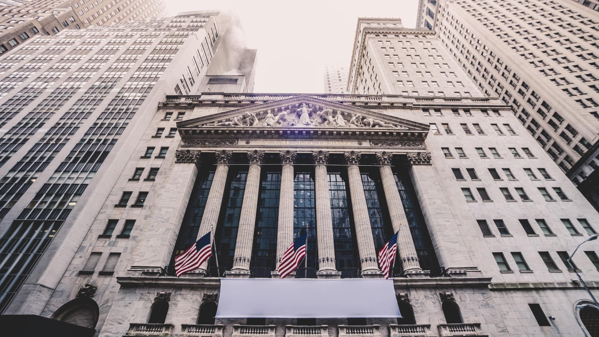 Exterior of New york Stock Exchange, Wall street, lower Manhattan, New York City, USA.