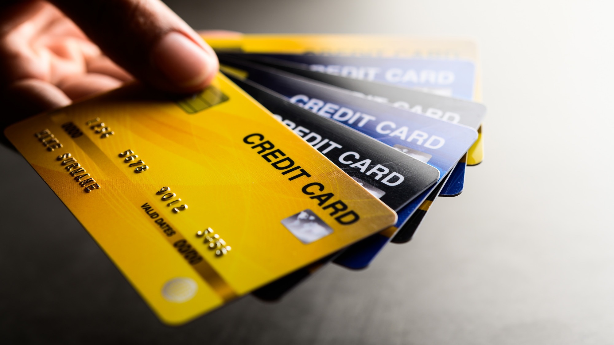 Close-up images of multiple credit card handsets