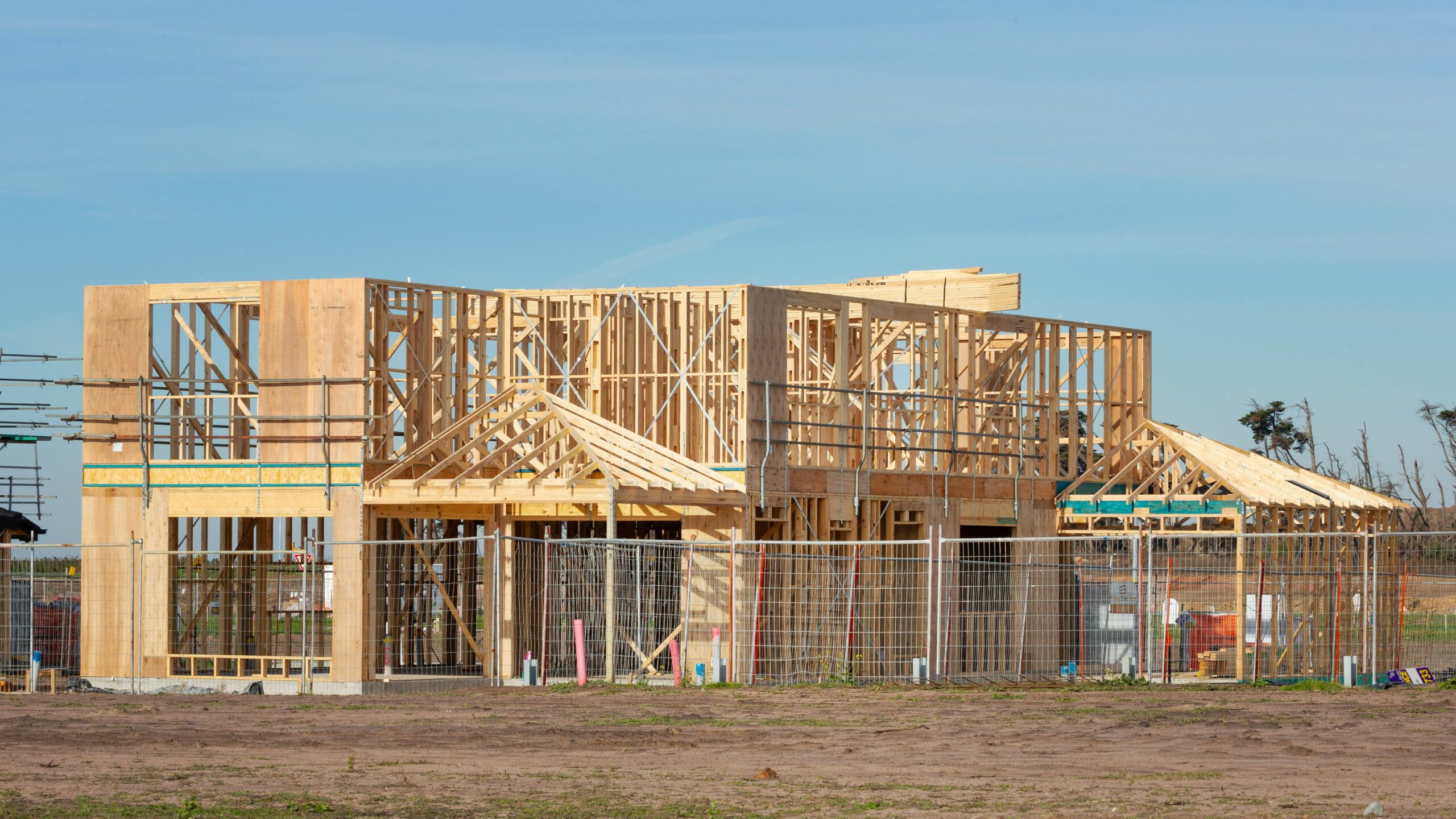 A house is under construction.