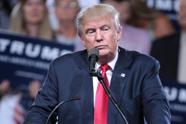 Donald Trump speaking with supporters at a campaign rally at Veterans Memorial Coliseum at the Arizona State Fairgrounds in Phoenix, Arizona. Please attribute to Gage Skidmore if used elsewhere.