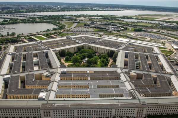 An aerial view of the Pentagon, Washington, D.C., May 11, 2021. (DOD photo by U.S. Air Force Staff Sgt. Brittany A. Chase)