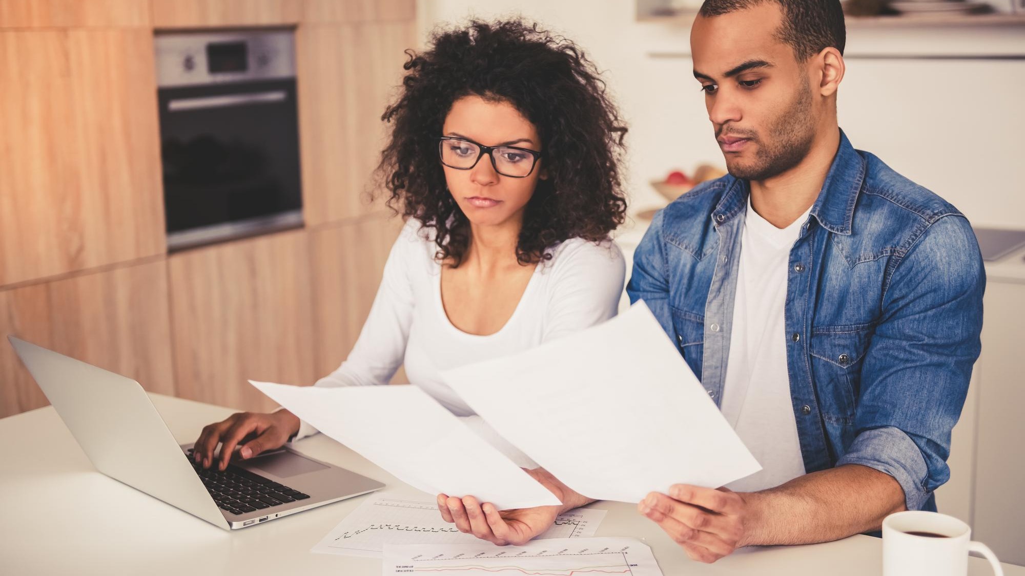 Family couple working from home