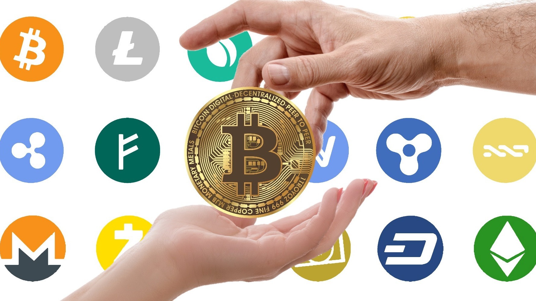 Cryptocurrency logos