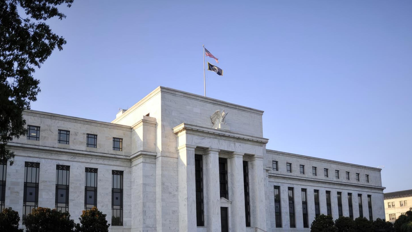 Building of FED Federal Reserve Bank in Washington Concept of economy finance interest rate money