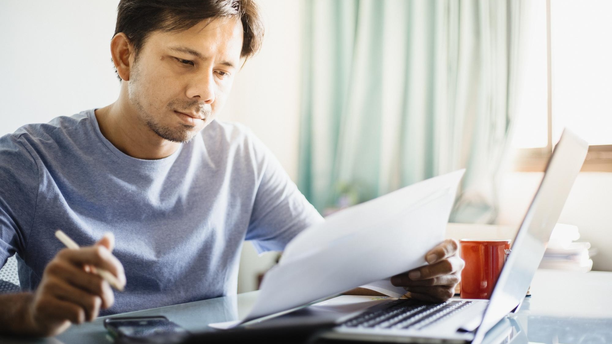 Man working on table