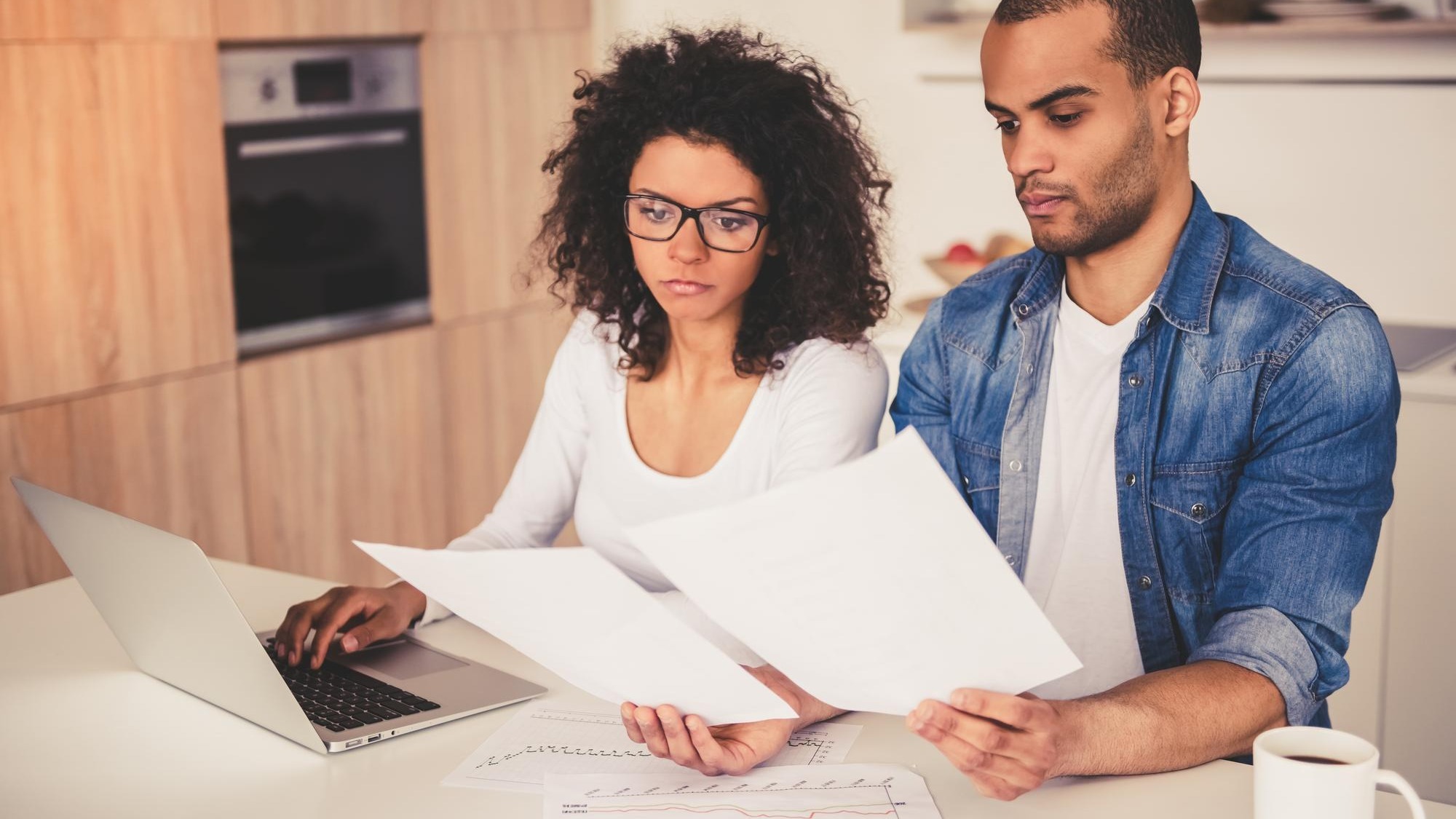 Family couple working from home