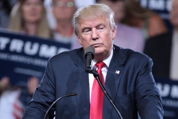 Donald Trump speaking with supporters at a campaign rally at Veterans Memorial Coliseum at the Arizona State Fairgrounds in Phoenix, Arizona. Please attribute to Gage Skidmore if used elsewhere.
