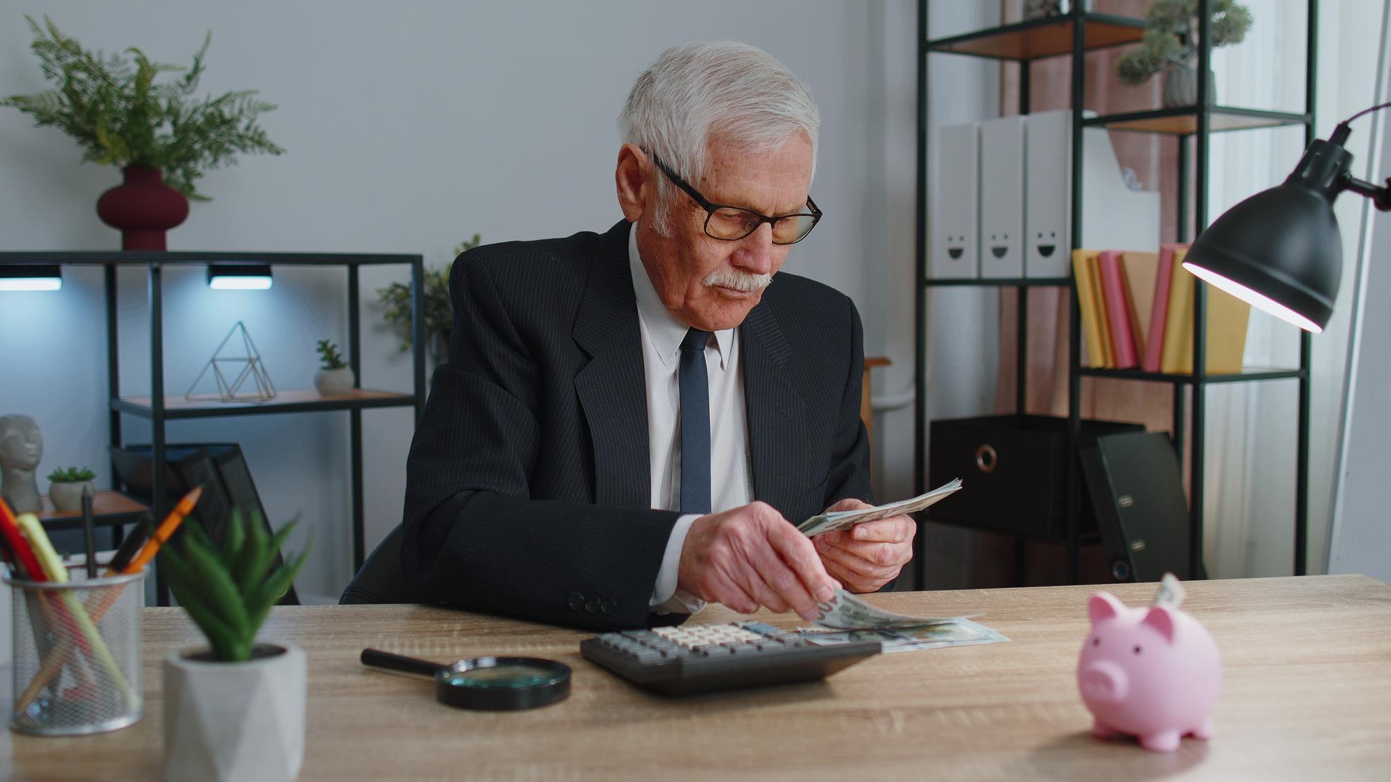 Male working on table