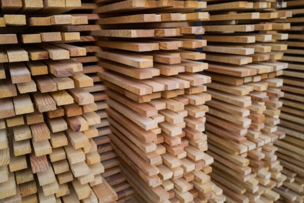 a stack of wooden planks stacked on top of each other
