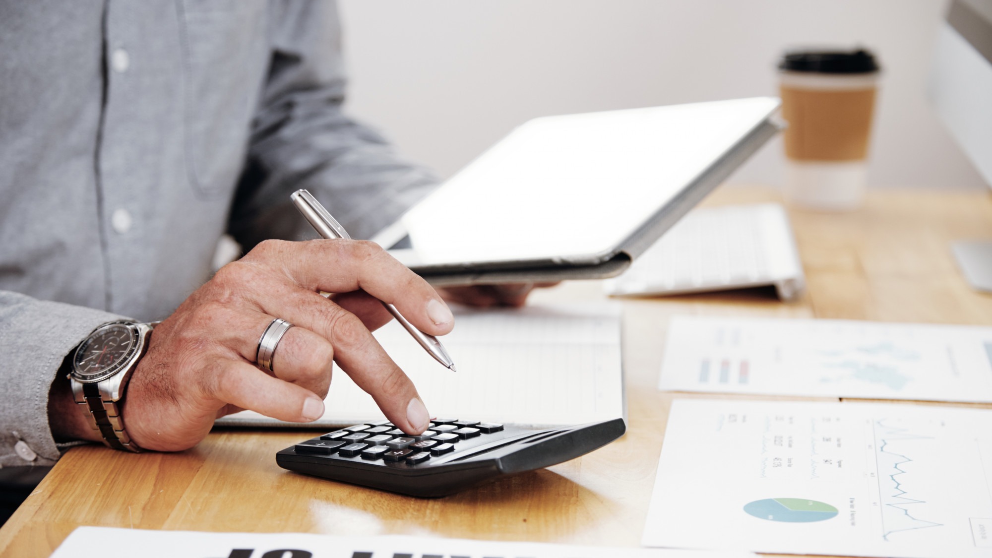 Accounting work at office