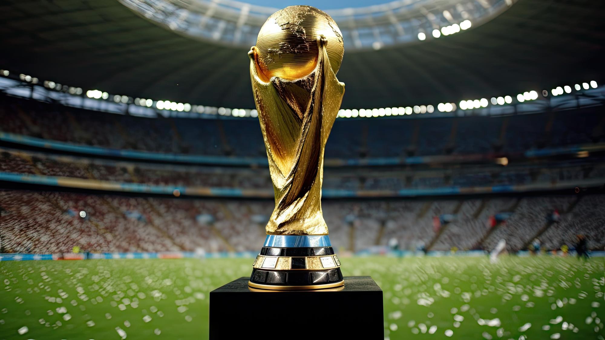 Berlin Germany The FIFA World Cup trophy is raised at the 2006 FIFA World Cup Final Italy v France