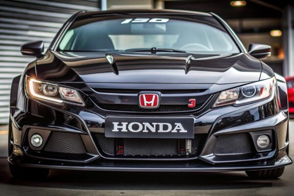 a honda sports car with the license plate number honda