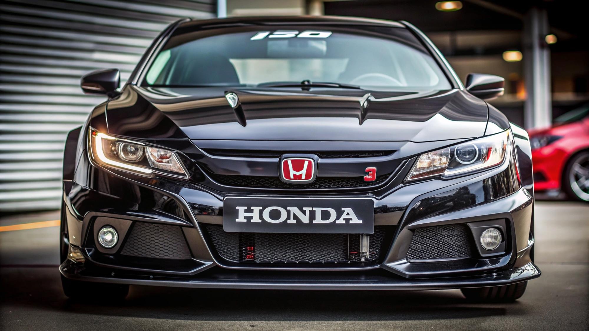 a honda sports car with the license plate number honda