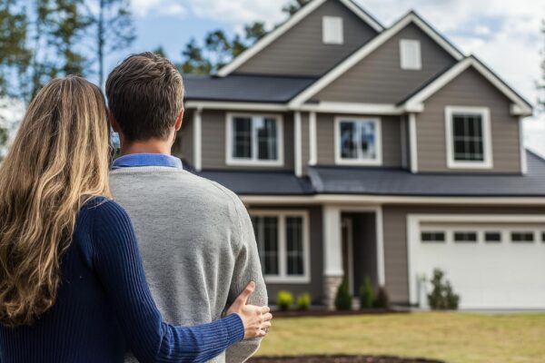 Homebuyer viewing properties with a real estate agent