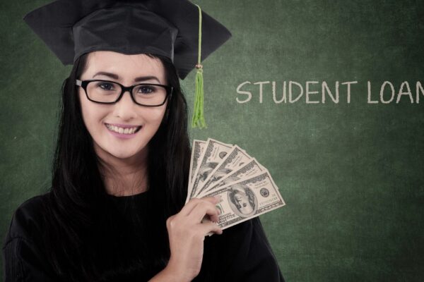 Female graduate student get money for loan