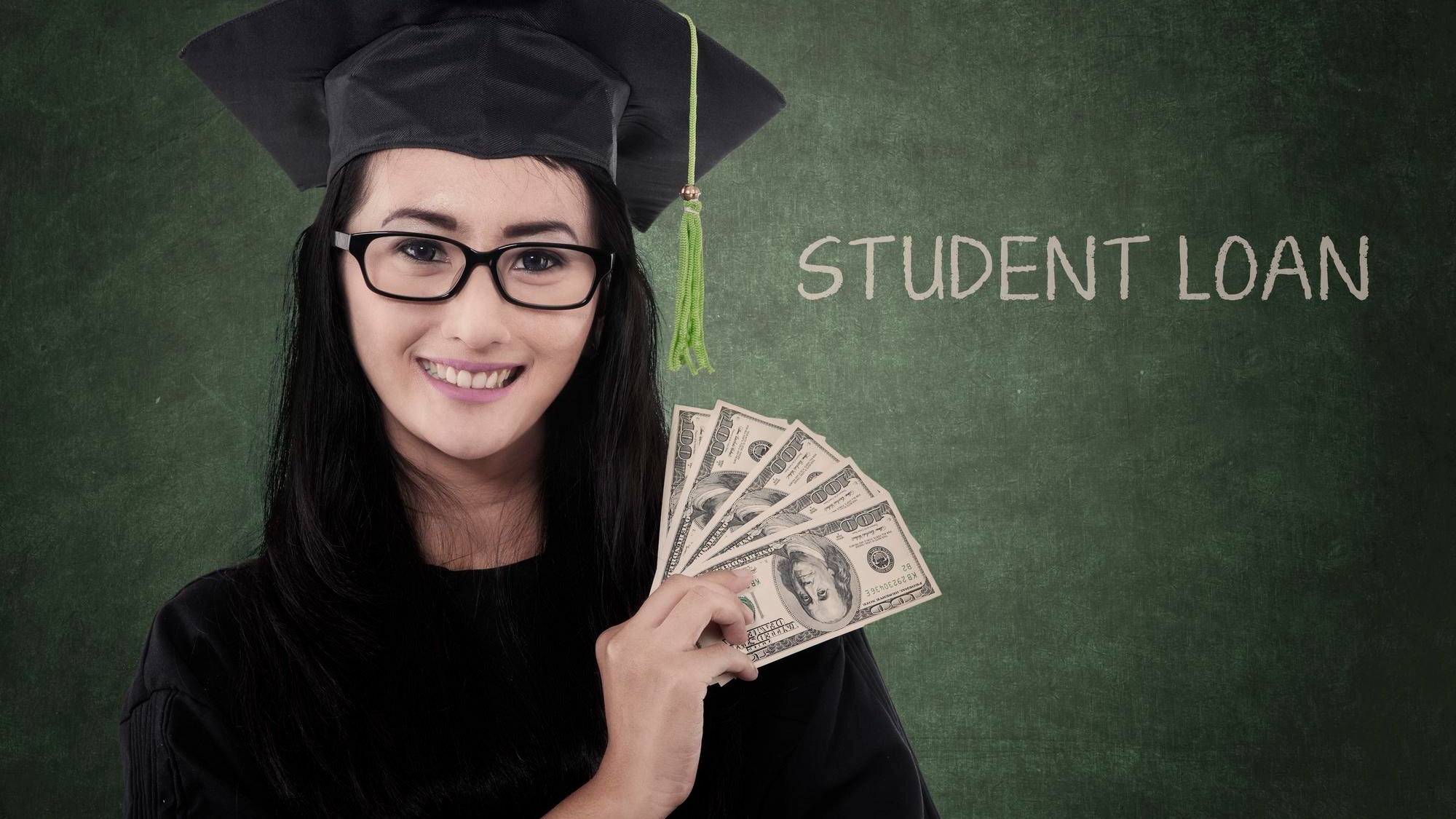 Female graduate student get money for loan