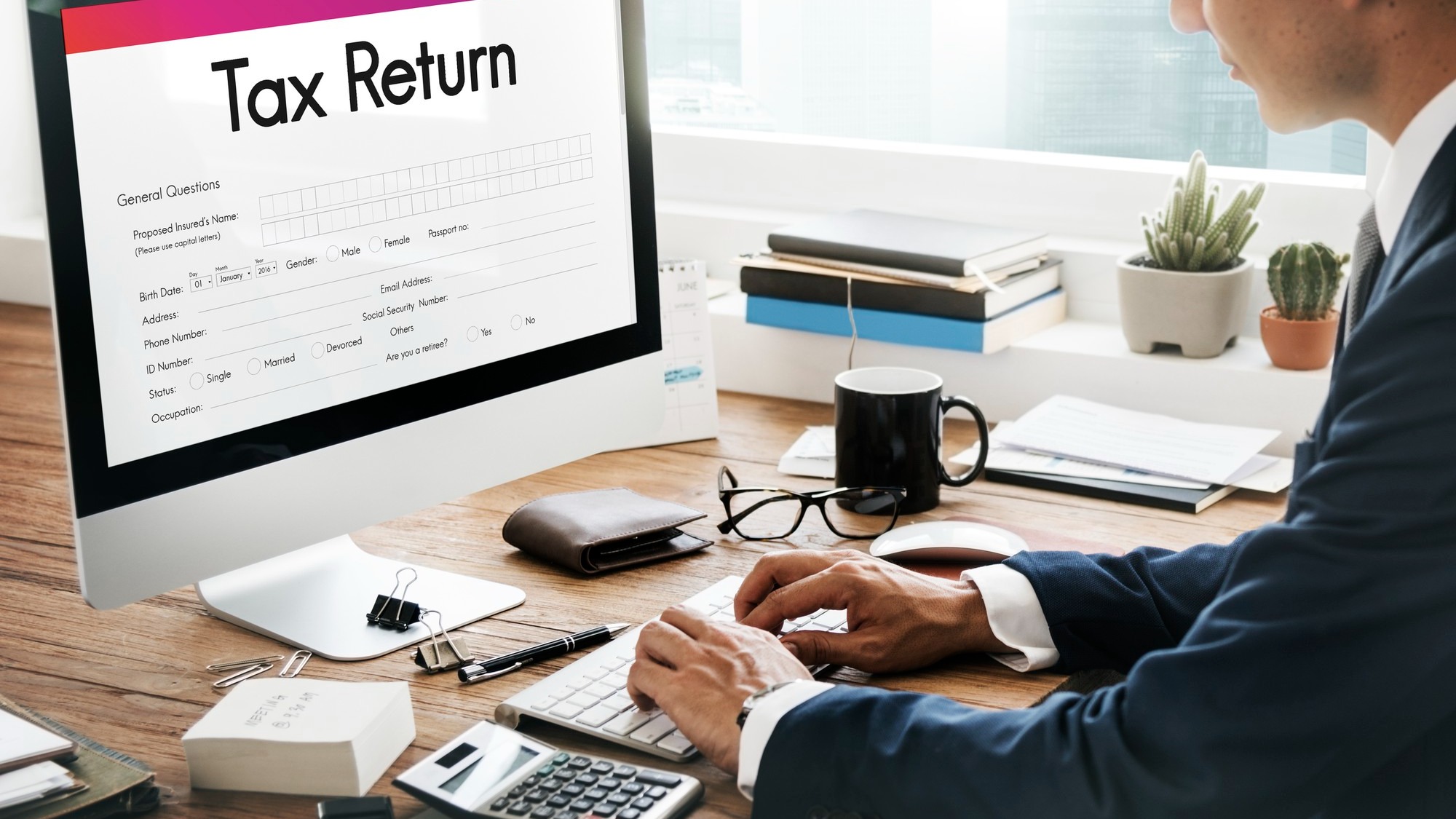Tax Return Financial Form Concept