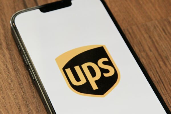 a phone with the ups logo on it