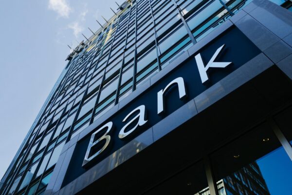 Bank building offering banking and finance services