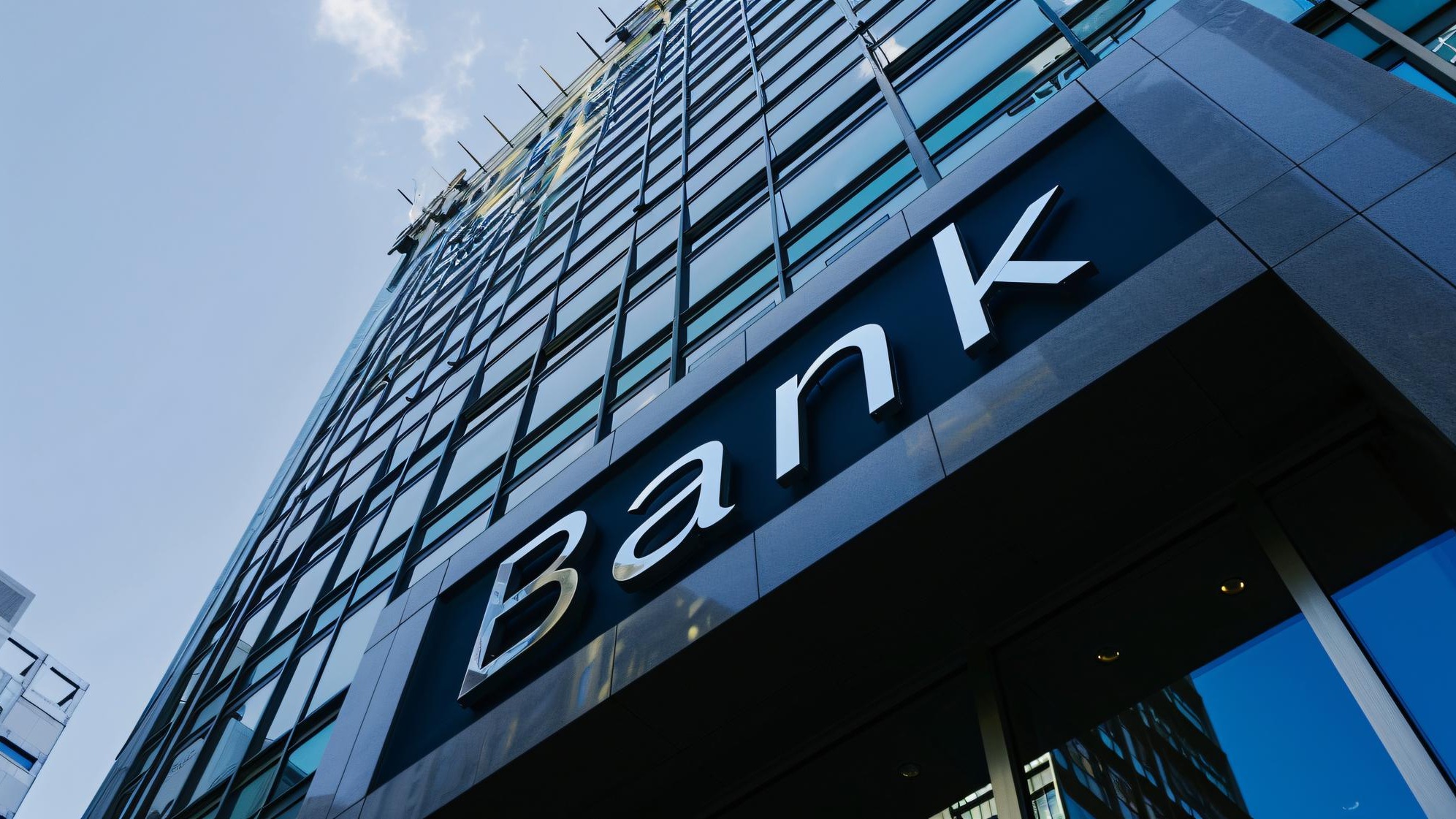 Bank building offering banking and finance services