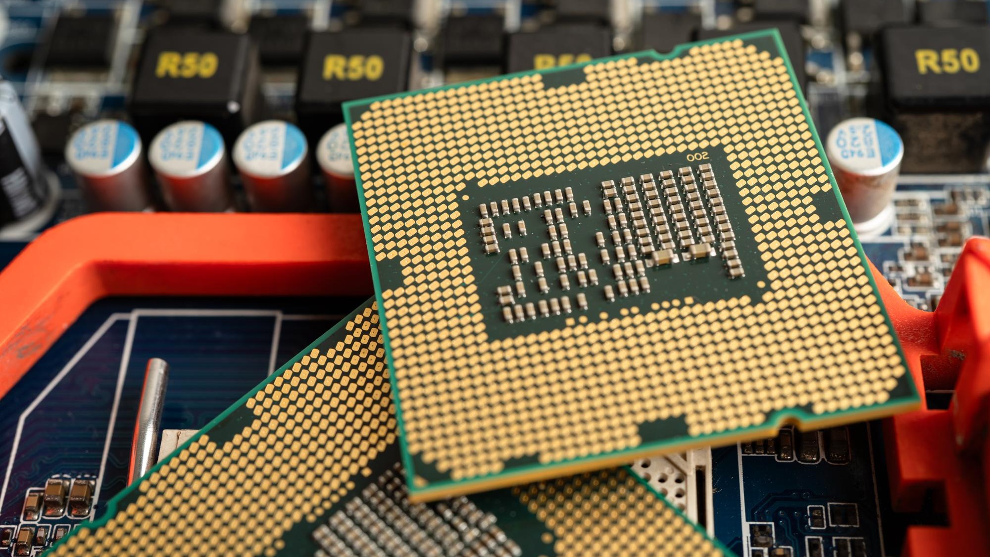 Central Processing Unit CPU chip processor of computer mainboard electronic technology