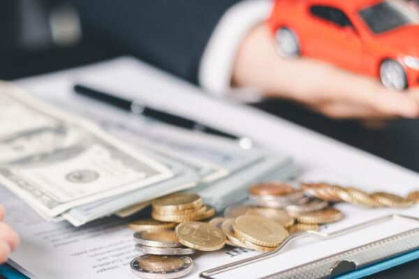 Concept business vehicle finance protection office plan investment buy sell car ensuring idea financial security automobile agent hand protect purchase insurance and loan deal banner with copy space