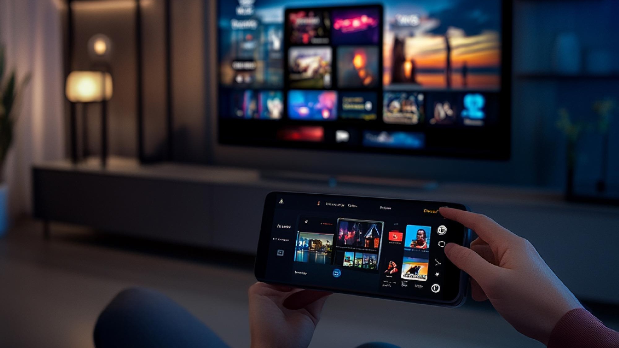 A visual of a user navigating a streaming services app on a smart TV or device
