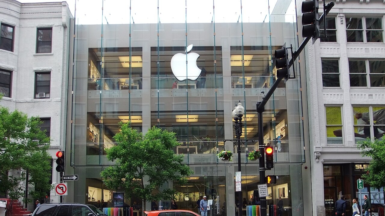 Photo of the front of the Apple Store in Boylston Street in Boston, Massachusetts.