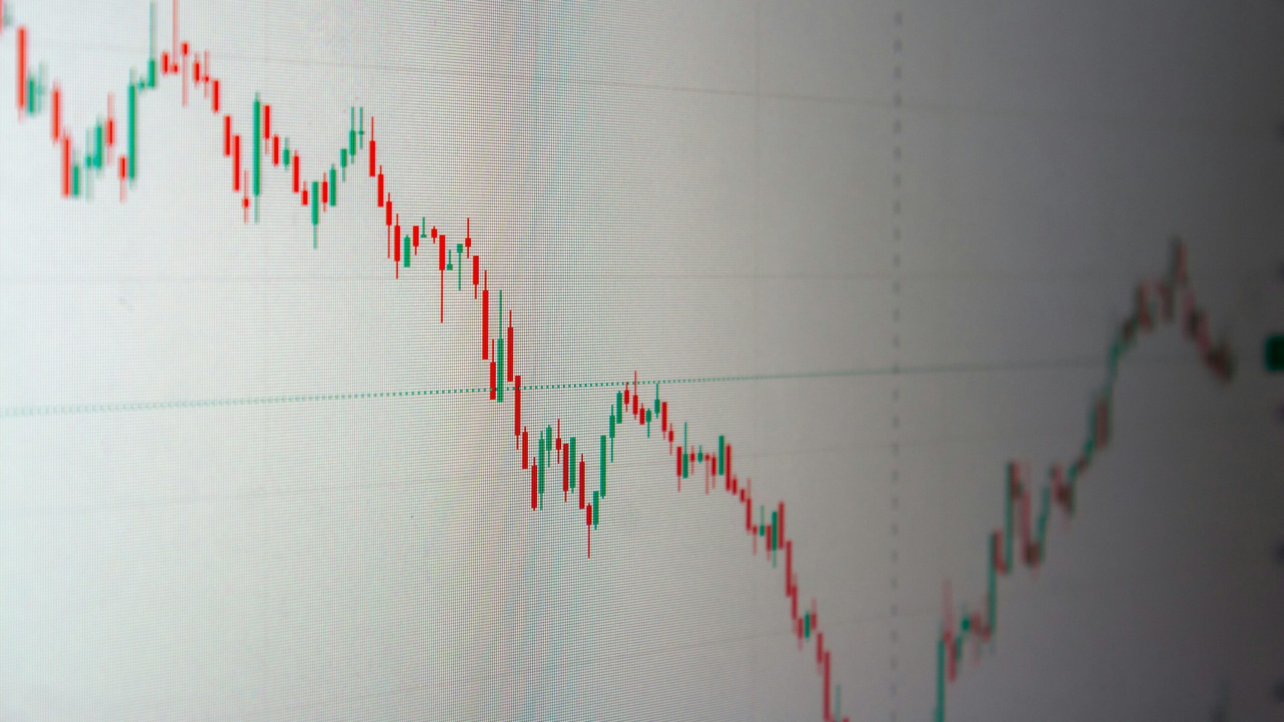 Stock market chart shows a downward trend.