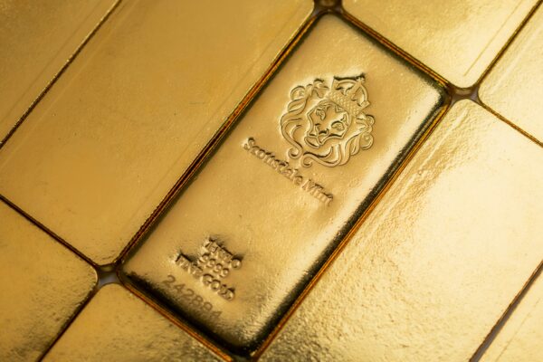 A close up of some gold bars on a table